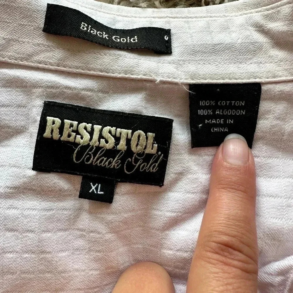 Resistol black gold xl 100% cotton button down shirt - Picture 3 of 5